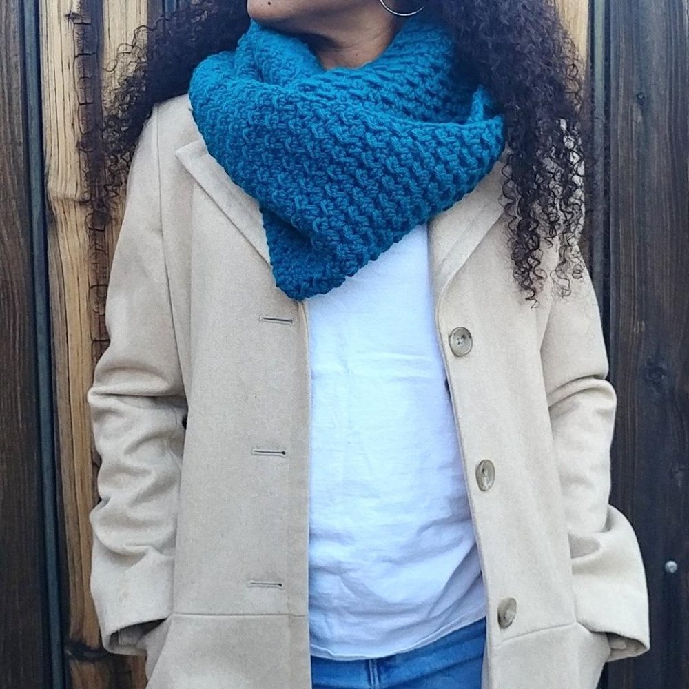 Chunky Infinity Scarf, Teal Scarves, Infinity